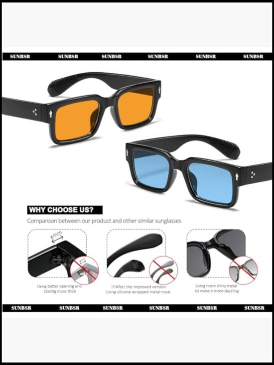 Classic Square Thick Frame Sunglasses, Chunky Black Shades